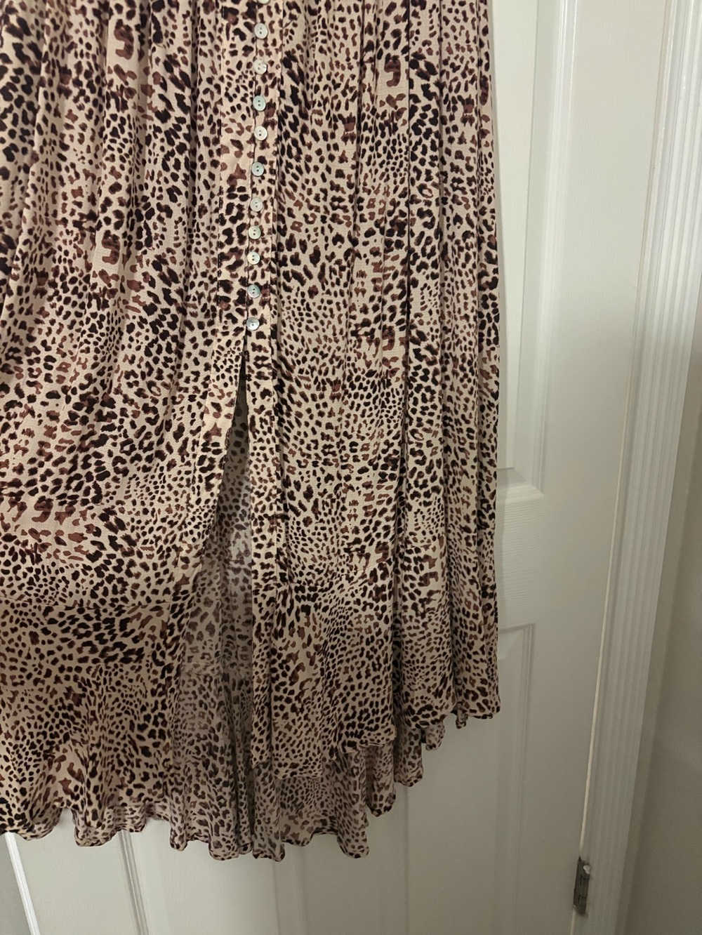 Rachel Zoe Leopard Print Maxi high low skirt - Neutral Brown - Picture 3 of 5